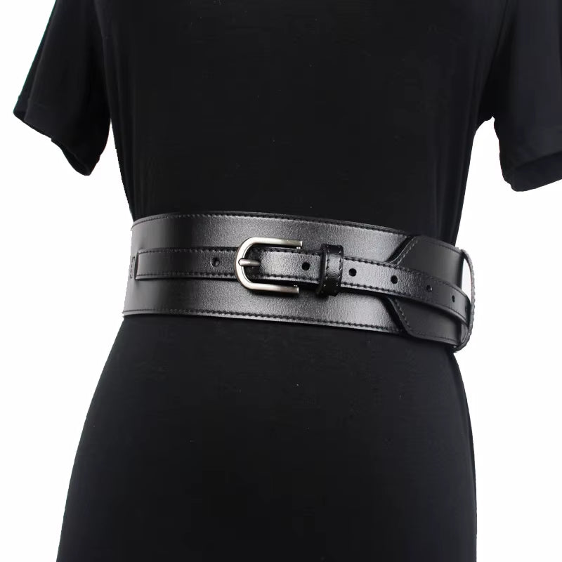 2020 New Designer Women'S Wide Black Brown Genuine Leather Belt Body Harness Belts for Women Luxury Designer Brand Waistband