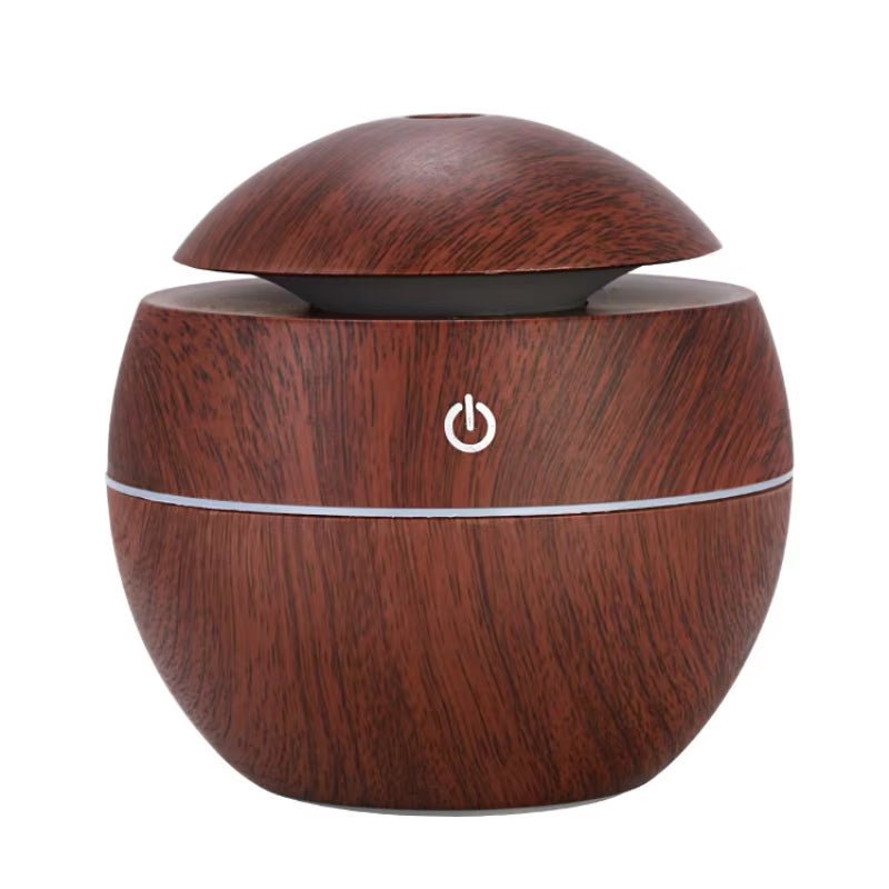 130ML Air Humidifier Ultrasonic USB Aroma Diffuser Wood Grain LED Night Light Electric Essential Oil Diffuser Aromatherapy Home