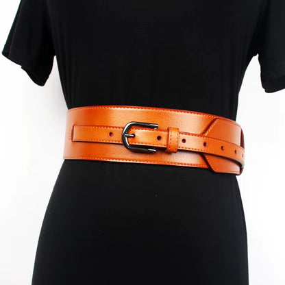 2020 New Designer Women'S Wide Black Brown Genuine Leather Belt Body Harness Belts for Women Luxury Designer Brand Waistband